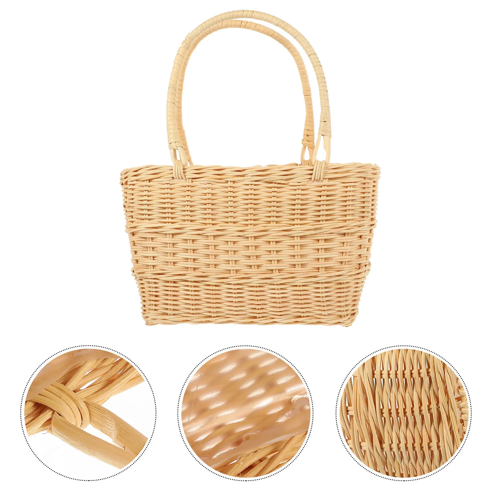 

Rattan Basket Fine Workmanship Lightweight Large Capacity Home Decor Flower Arrangement Sundries Storage Hand-Woven Flower