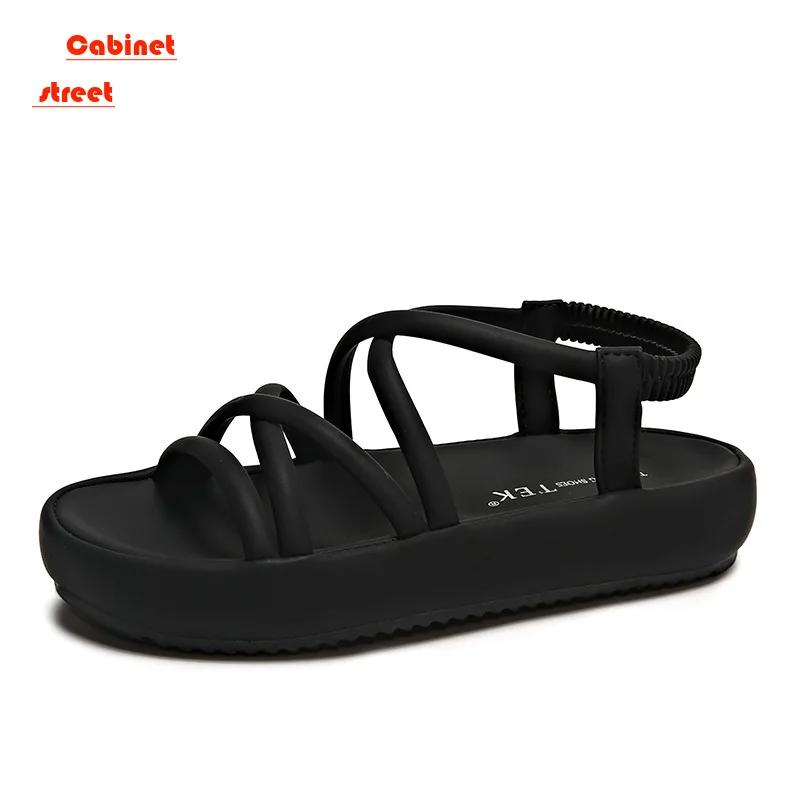 

Rome Fashion High Sense Platform Sandals for Women 2024 Summer New with Skirt Fairy Wind Thick Soled Everything Beach Shoes