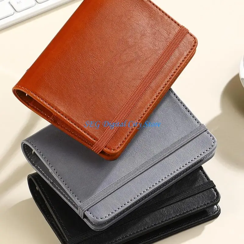 U75B Leather Binder Notebook 80 Sheets Elastic Strap Closure For Daily Journaling