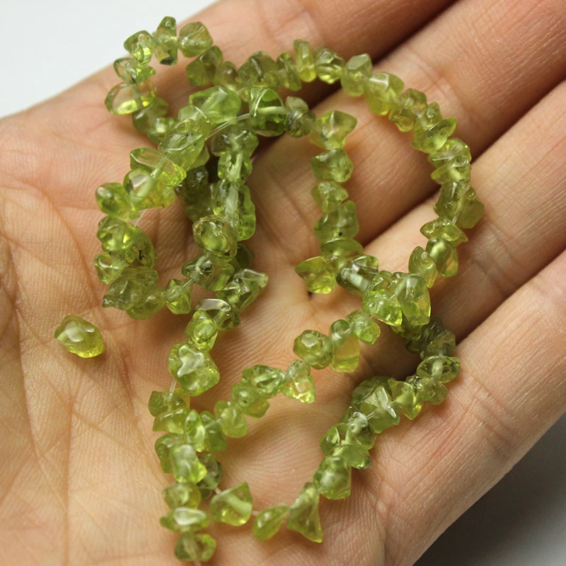 Wholesale Gravel Olive Crystal Green Quartz Natural Stone Granular Beads For Jewelry Making DIY Bracelet Necklace Earrings 3-5mm view 2