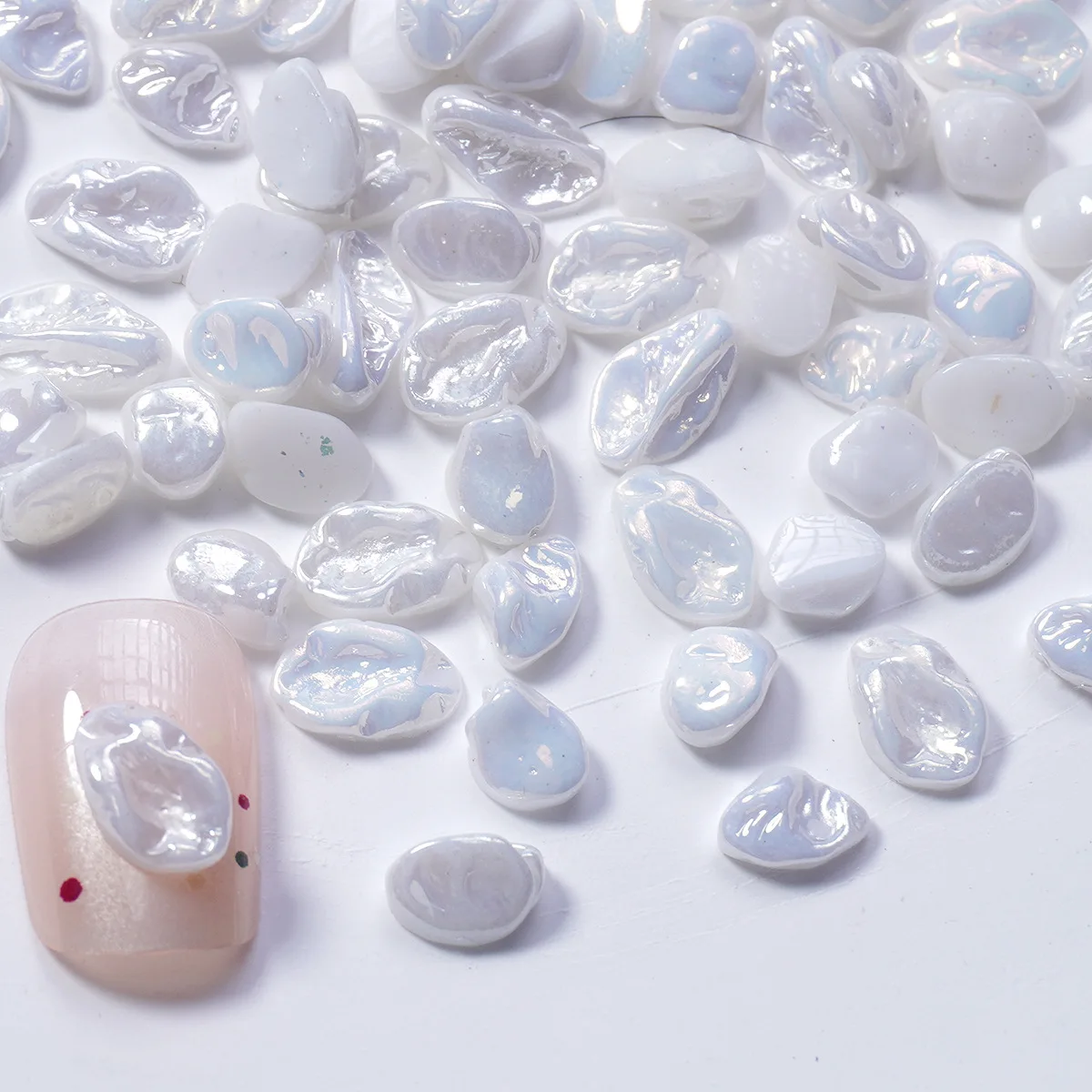10 pçs caixa barroco irregular pérola encantos do prego-arte do prego do imprensa do vintage, decoração única do prego da pérola para manicure luxuosa