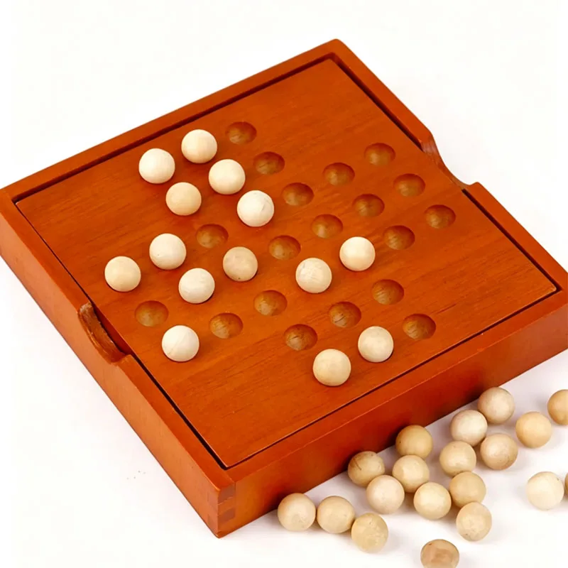 

Classic Noble Single Player Chess Peg Solitaire Strategy Board Games For Kids Adults Brain Teaser Puzzles Mind Challenge