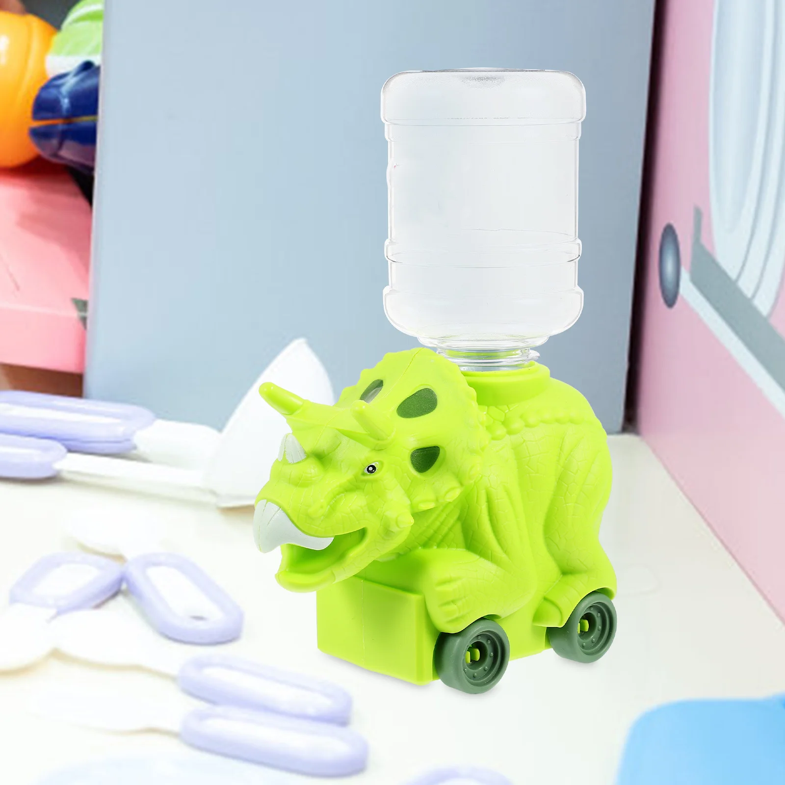 Mini distributeur d'eau dinosaure, jeu éducatif, appareil de cuisine, couleurs vives, développement de la Coordination œil-main pour enfants, logique