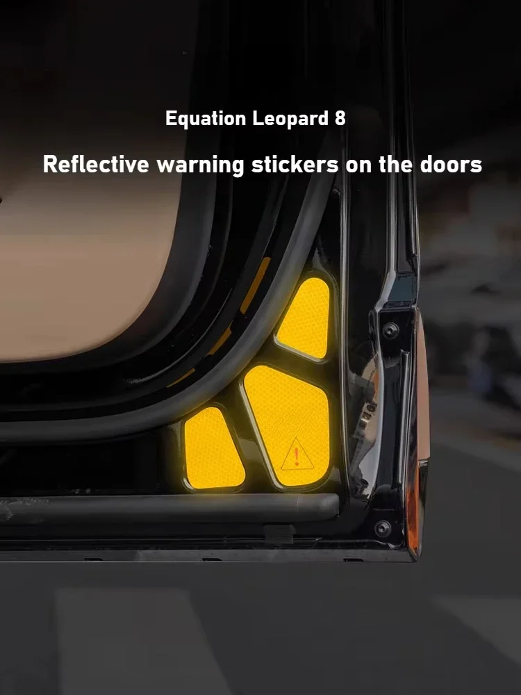 

For Equation Leopard 8 Car Door Reflective Safety Warning Stickers Anti-Collision Door Open Alert Trim Strip Exterior Accessorie