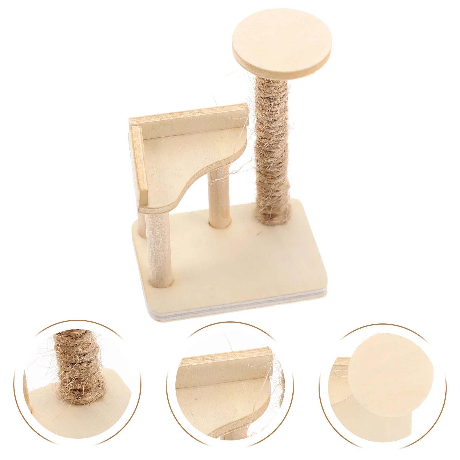 

Wooden Mini Cat Tower Ornament for Dollhouse Decoration 1:12 Scale Small Size Desktop Display Kids Creative Play Home Layout