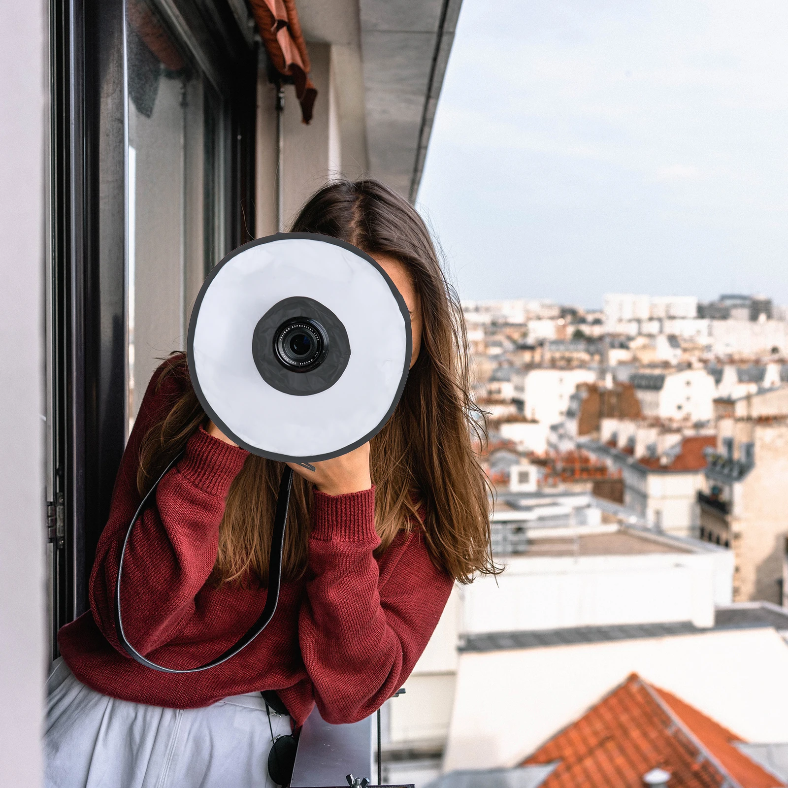 

Portable Softbox Coated Portable Softbox Fabric Diffuser for Photography Video Light Cover Ring Collapsible Flash