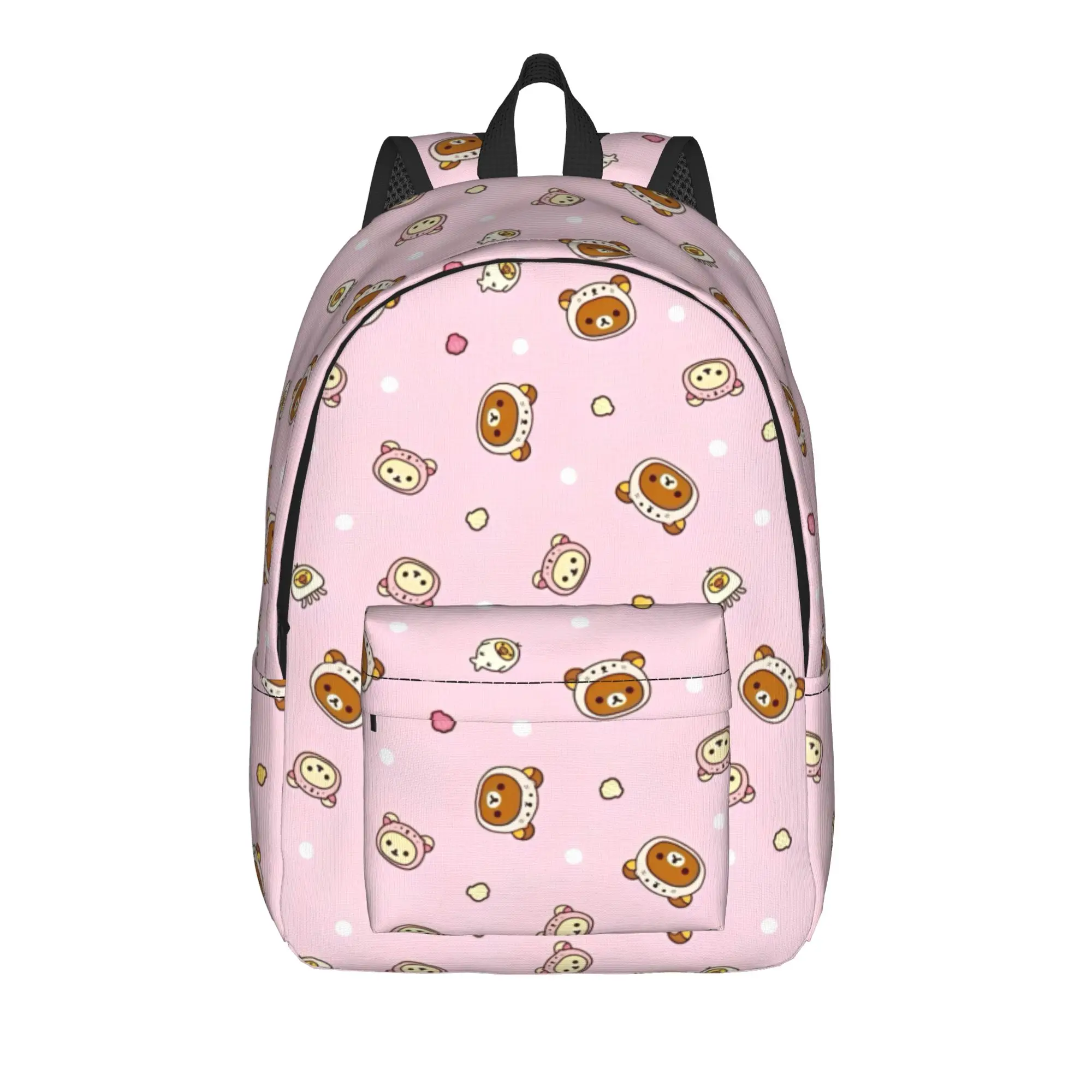 

Pink Rilakkumas Cartoon Backpack for Men Women Teenage High School Work Daypack College Shoulder Bag Gift