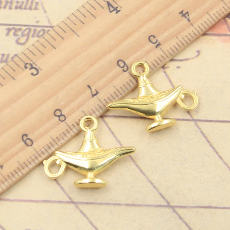 20pcs Charms Aladdin Magic Lamp Genie 22x18mm Tibetan Bronze Silver Color Pendants Antique Jewelry Making DIY Handmade Craft