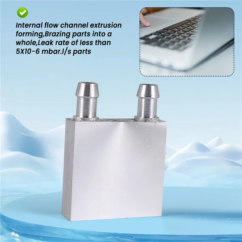 كتلة تبريد المياه من سبائك الألومنيوم الأساسية 40X40mm لنظام المشتت الحراري لمبرد المياه السائلة استخدام فضي للكمبيوتر المحمول CPU-POS