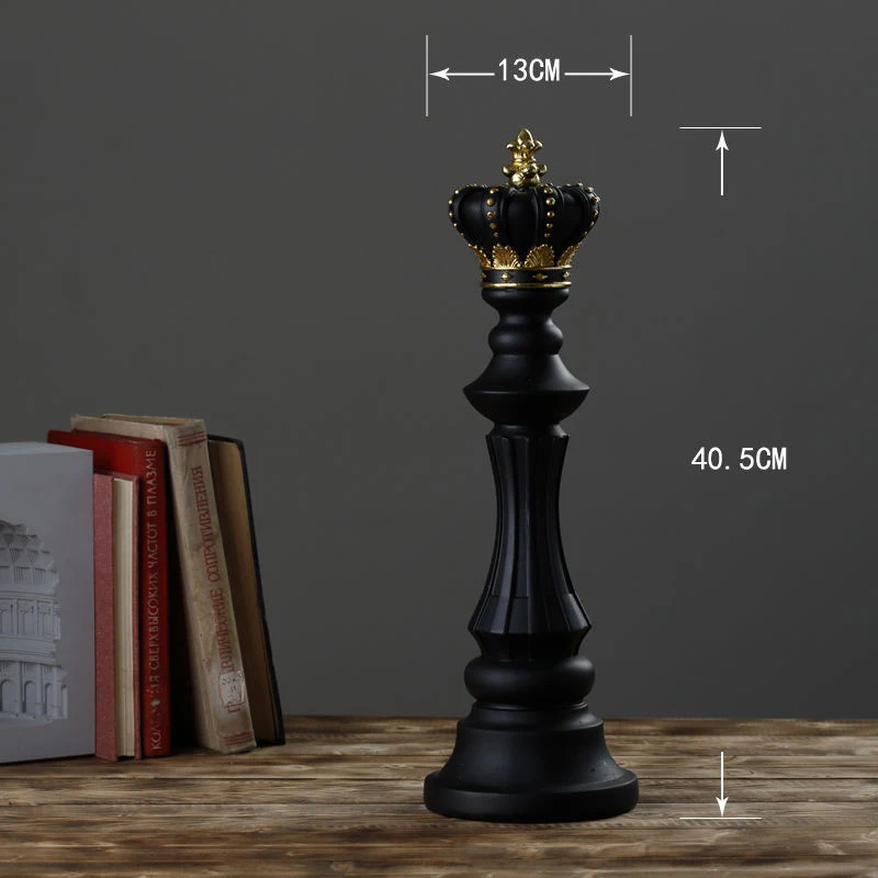 Resin Chess Figurines International Chess Set Black White Pieces Home Office Desk Decor Art Sculpture Gift for Game Lovers view 3