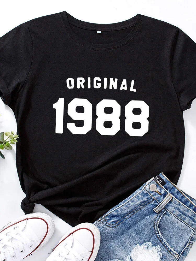 

Original 1988 Letter Print Women T Shirt Short Sleeve O Neck Loose Women Tshirt Ladies Tee Shirt Tops Clothes Camisetas Mujer