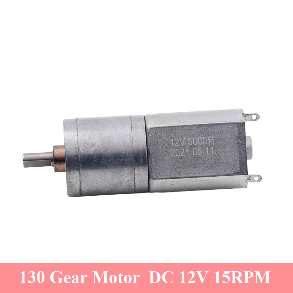 20mm Micro 130 Gear Motor DC 6V-24V 9V 12V 15RPM Slow Speed Metal Gearbox Reduction Motor DIY Smart Car Robot ATM Electric Lock