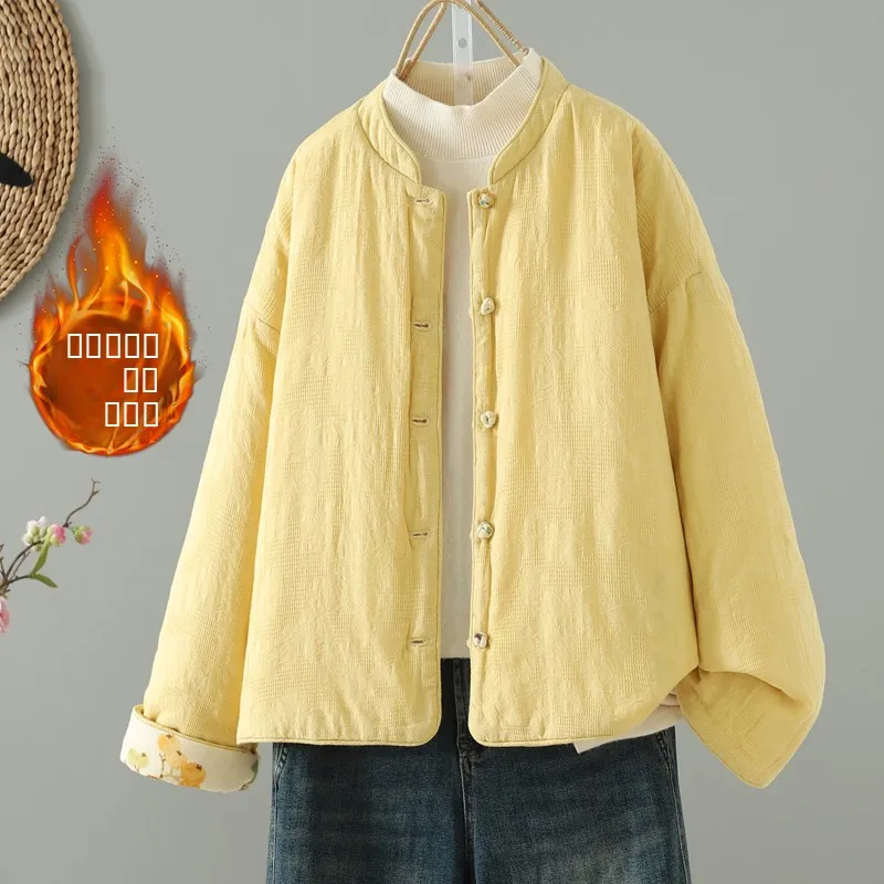 

High-End plus Size Women's Cotton Jaet Double-Sided Wear Warmth Commute Sle Thiened Winter Outerwear Ladies Coat