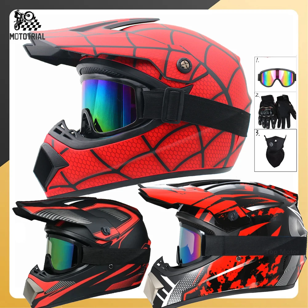 Send 3 pieces gifts motorcycle helmet childrens off-road helmet bike downhill AM DH cross helmet capacete motocross casco