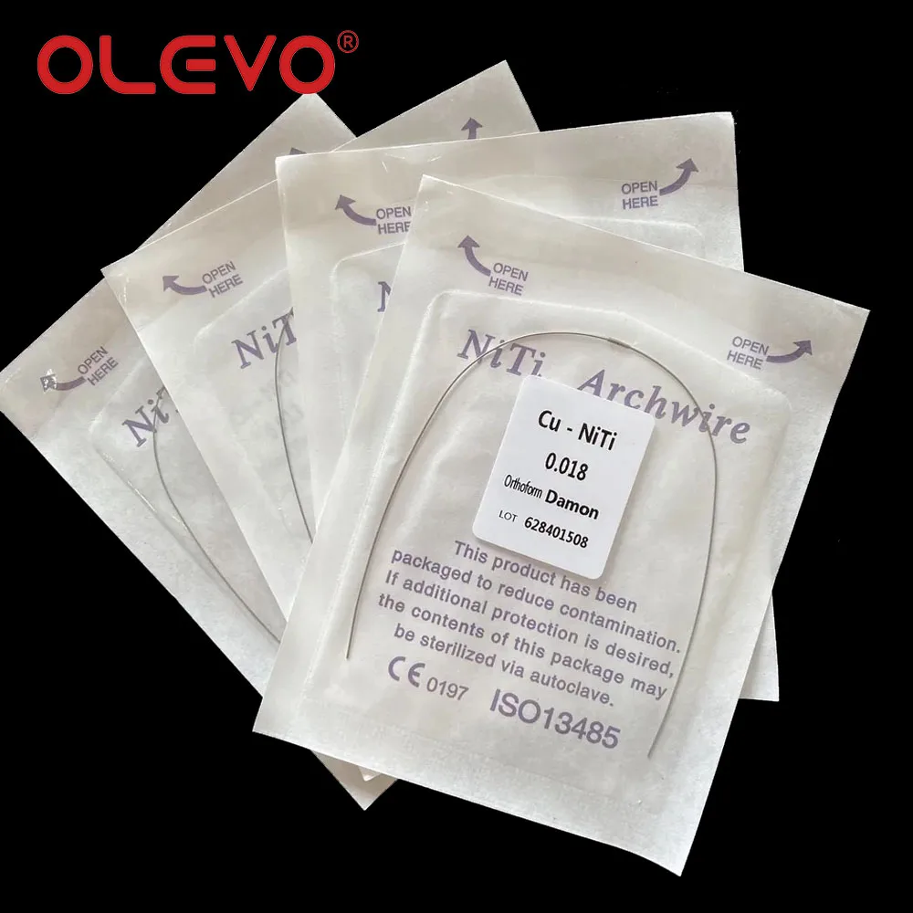 OLEVO 10 Packs Dental Orthodontic Wires Cu NiTi Archwires Copper Nickel Titanium Round Natural Arch Wires With Stops Damon Form