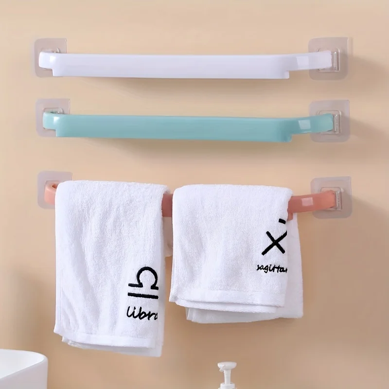 1pcs Extended Towel Rack Wall-Mounted Slipper Holder Bathroom Organizer With Multiple Storage Options Bathroom Accessories