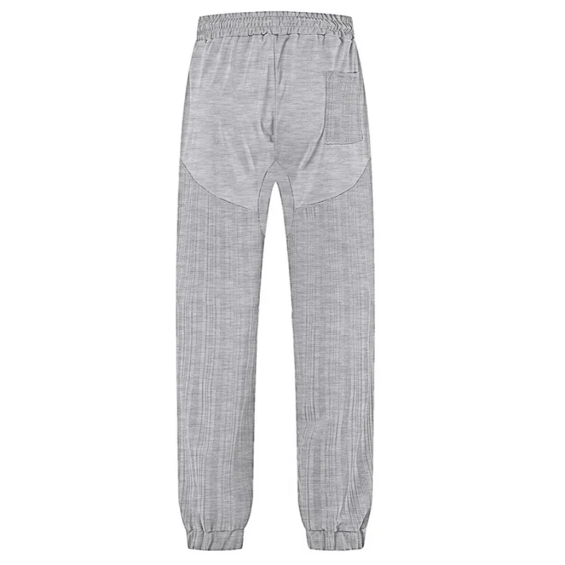 Casual Trousers in Summer Simple Loose Thin Imitation Lace-up Spliced Men's Sweatpants