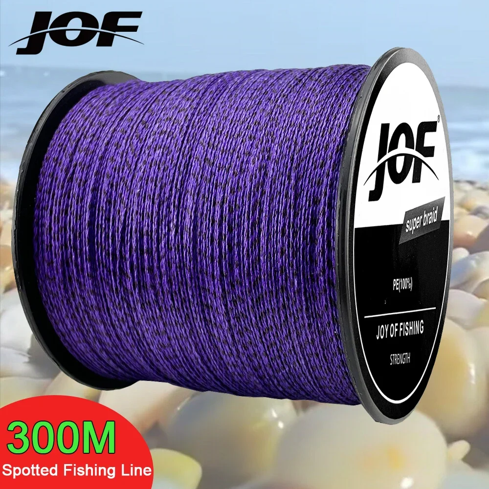 JOF 300m 4 Strands Braid Fishing Wire PE Multifilament Invisible Spotted Lines for Saltwater Fishing Line 10 18 28 40 50 60 80LB