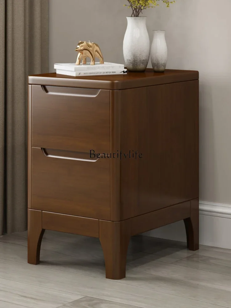 All solid wood ultra-narrow small bedside table mini small simple crevice bucket cabinet