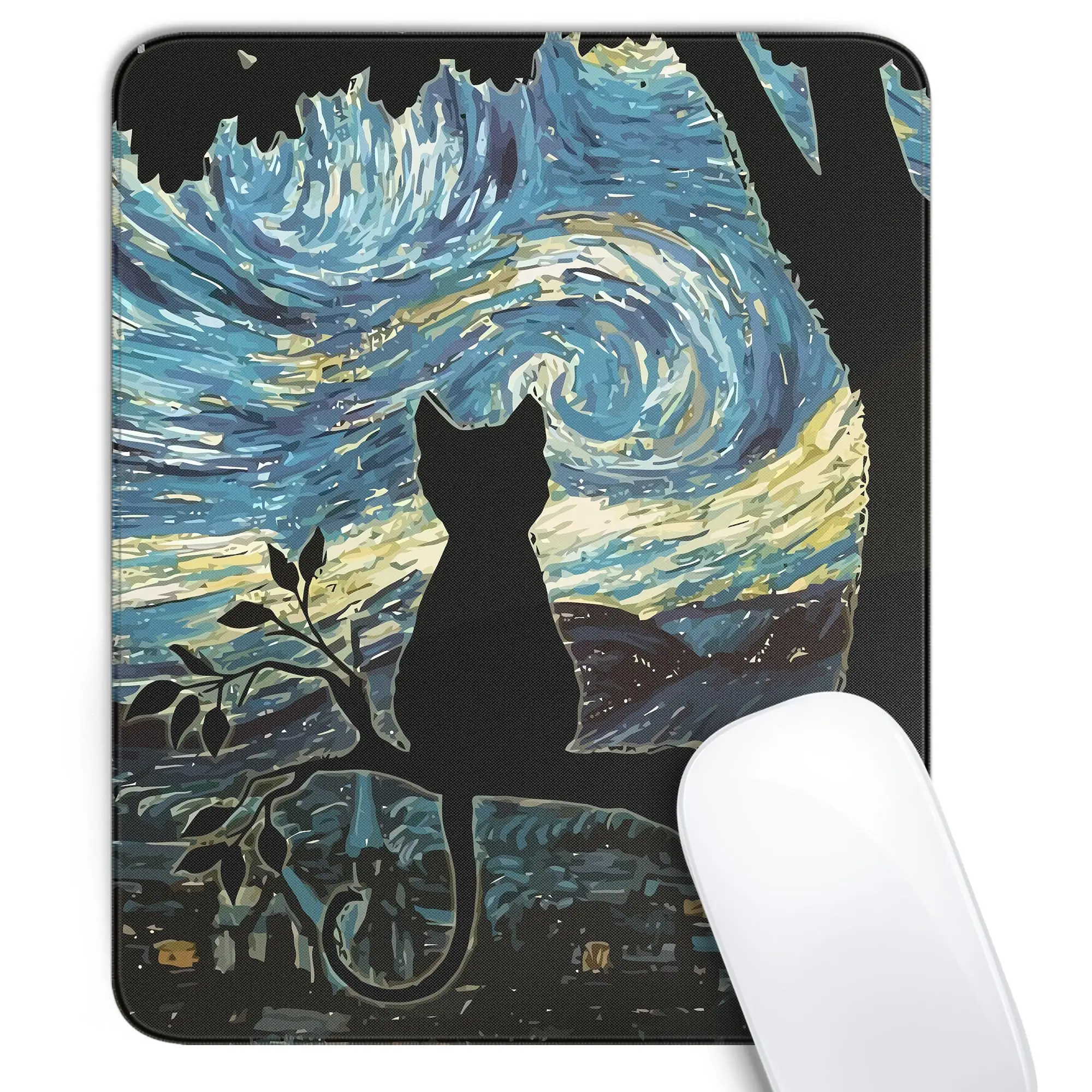 แมวสีสันน่ารัก Square Mouse Pad Gaming 25x30 ซม.แผ่นยางกันลื่นเมาส์ Pad แป้นพิมพ์ขนาดใหญ่ Mats Kawaii