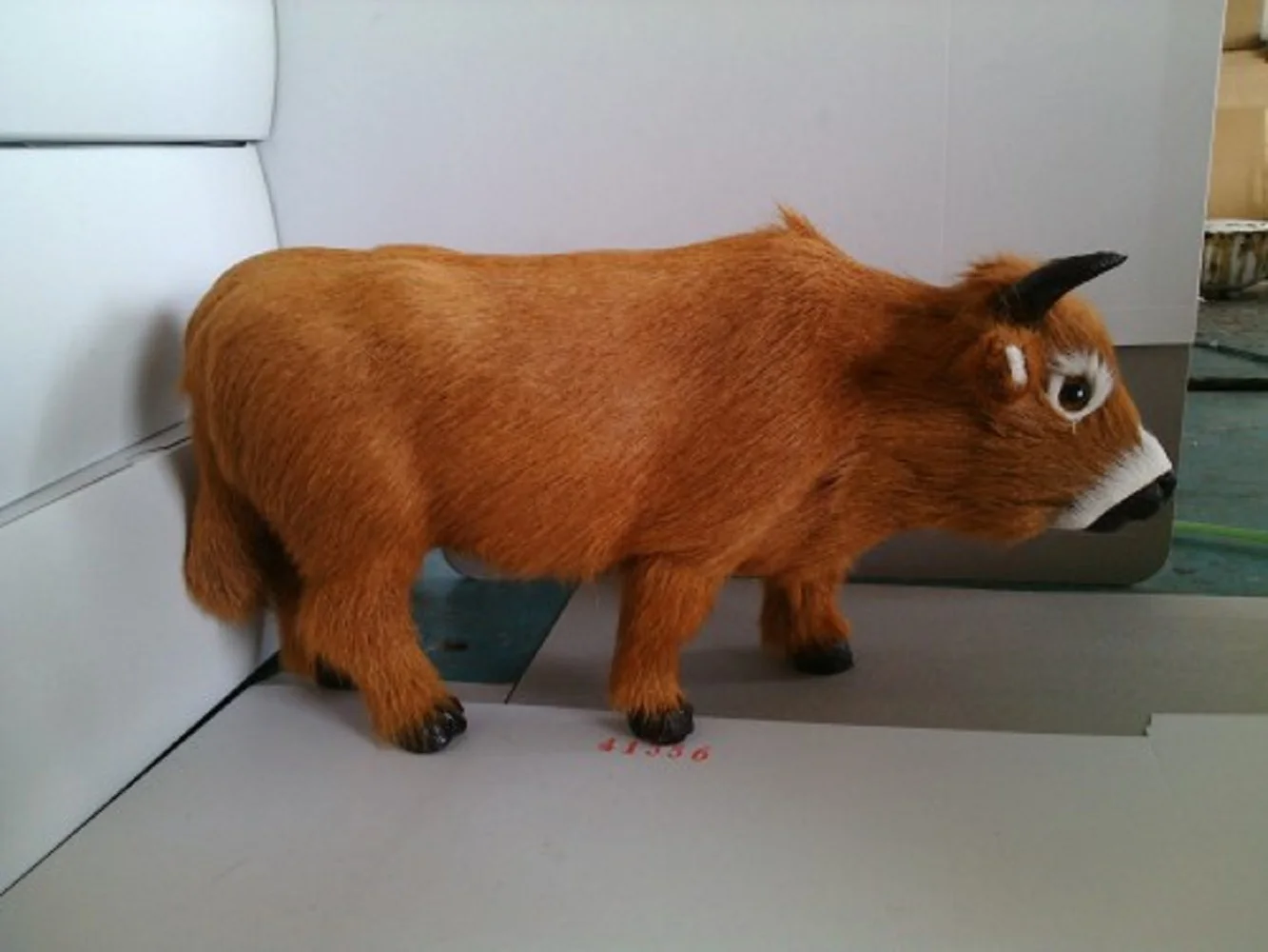about 26 cm simulation yellow standing cattle model toy,polyethylene&furs toy,home decoration 1887