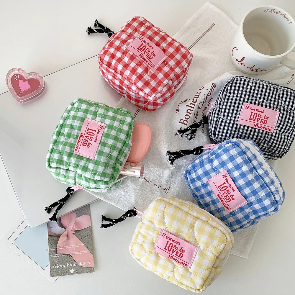 حقيبة شبكية لوف للنظافة، جيب محمول للعملات المعدنية، حقيبة مكياج صغيرة لأحمر الشفاه، حقيبة تخزين مفاتيح ومتنوعة، حقيبة شهرية للفتيات #6