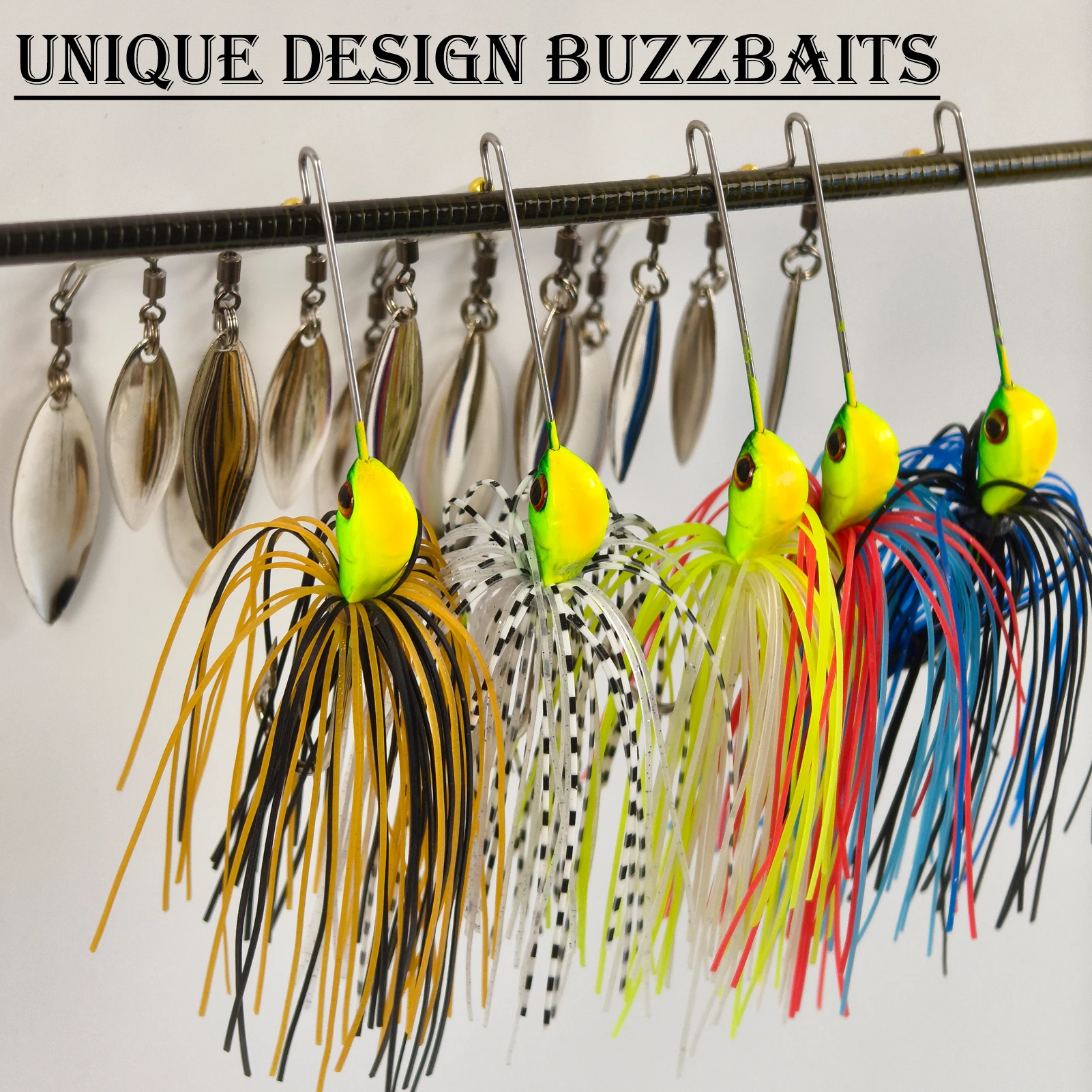 Free Fisher Spinnerbait Buzzbait para lubina con faldas y hoja metal - imagen 2