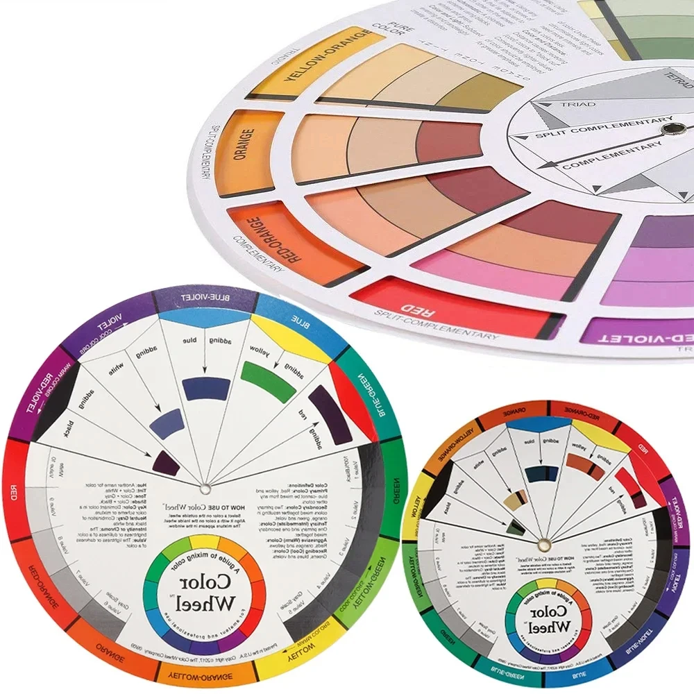 

1 шт., 12 цветов, бумажная карта, цветное колесо для татуировки, круг, хроматические татуировки бровей, дизайн ногтей, профессиональные пигментные принадлежности для макияжа