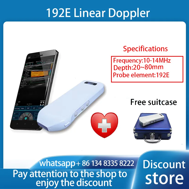 192E 10-14MHz Linear Wifi Wireless Color Ultrasound Doppler Linear   Probe Support iOS Android Windows Free Suitcase