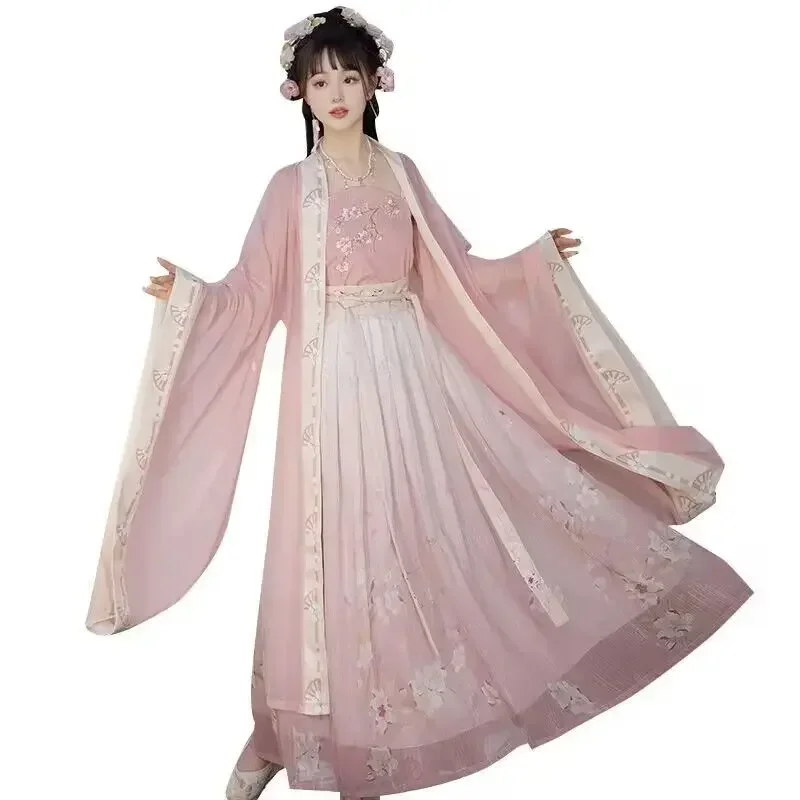 Robe Hanfu traditionnelle chinoise pour femme, robe Hanfu rose, costume de cosplay de carnaval d'Halloween, robe vintage d'été, grande taille XL, 2023