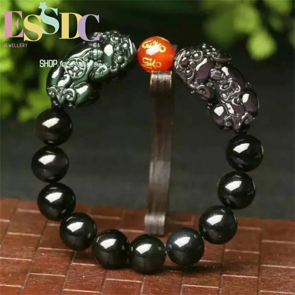 Natural Rainbow Eye Obsidian Double Brave Bracelet with Red Agate Stamping Six Word True Words for Men and Women Gift Wholesale