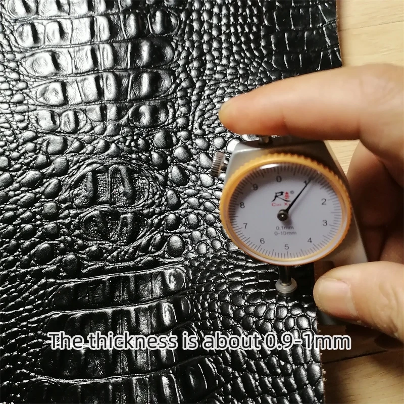 1mm Black/Brown Alligator Cowhide. First Layer Leather. Real Leather Fabric. Handmade DIY For Styling Bags. Full-Sheet Cutting