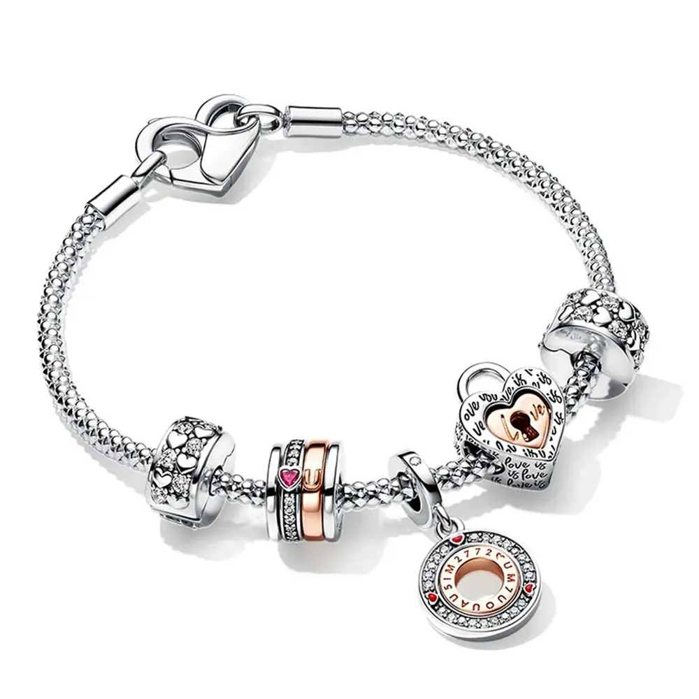 925 Silver Popcorn Bracelets For Women Fit Original Charms Beads Pendant Heart Fashion Jewelry DIY GIfts Simple Free Shipping