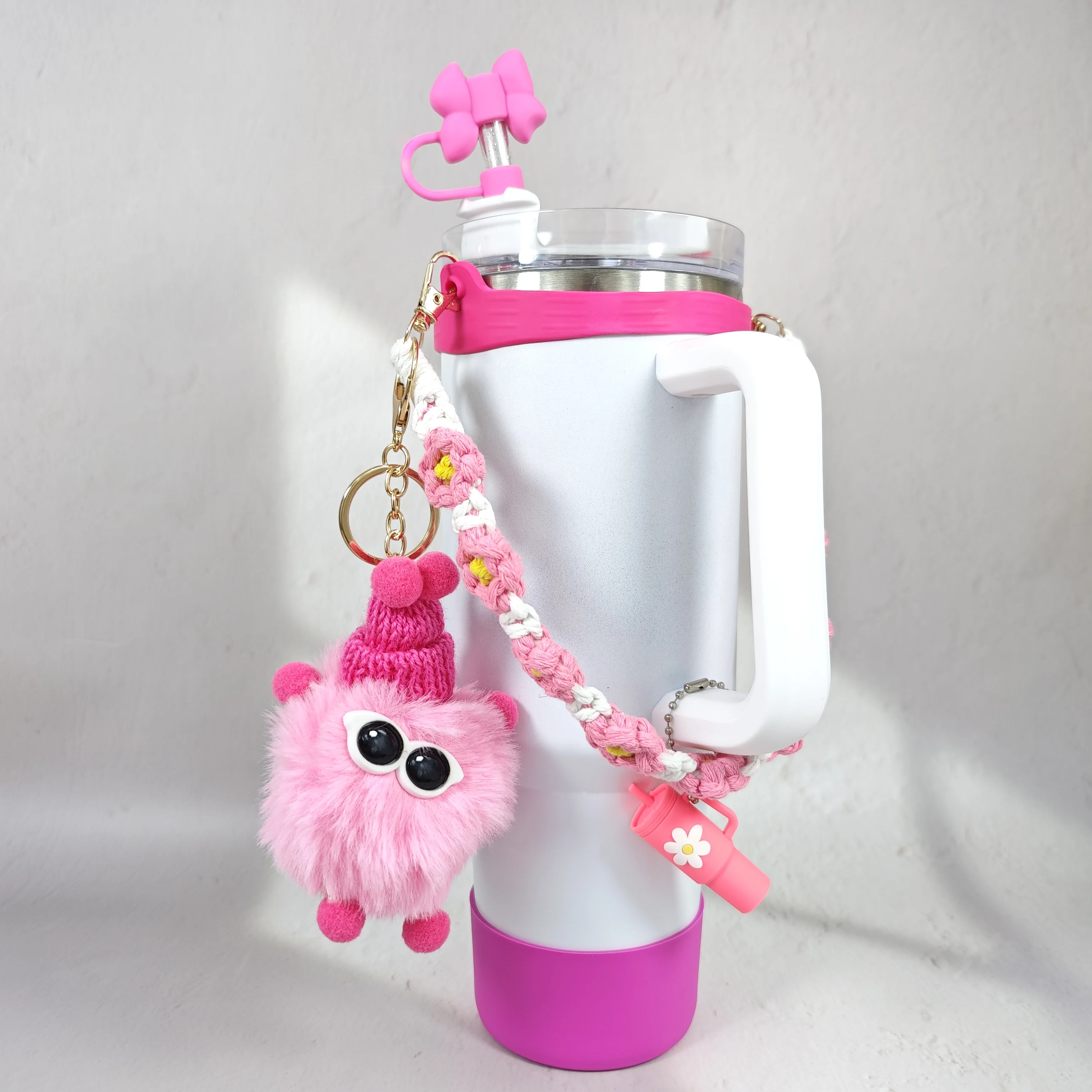 Unique Flower Weave Rope Elf Pendant Keychain - Adjustable Anti-fall Insulation Cover for for for for Tumbler Cup, Perfect Gift