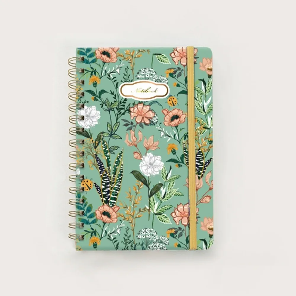 A5 Spiral Notebook 5.7 X 8.5inch 160 Pages Hardcover Spiral Diary Notepad Cute Flowers Artfan Notebook Journal Students
