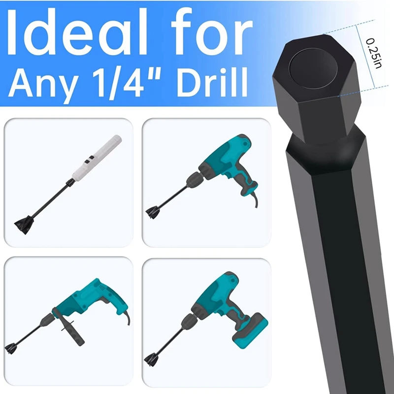 Paint Mixer Drill Attachment For Drill Attachment For Concrete Mixers Reusable, 1/4 Hex Shank 8Piece