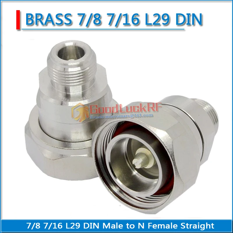 

High-quality L29 7/8 7/16 DIN Male to N Female L16 length plug Straight Brass Coaxial RF Connector Adapters Socket