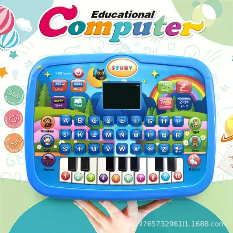 1Pcs Birthday Christmas Gifts Kids Educational LED Screen Lighting Tablet Toy For Age 3+ Literacy Math Music Learning Machine