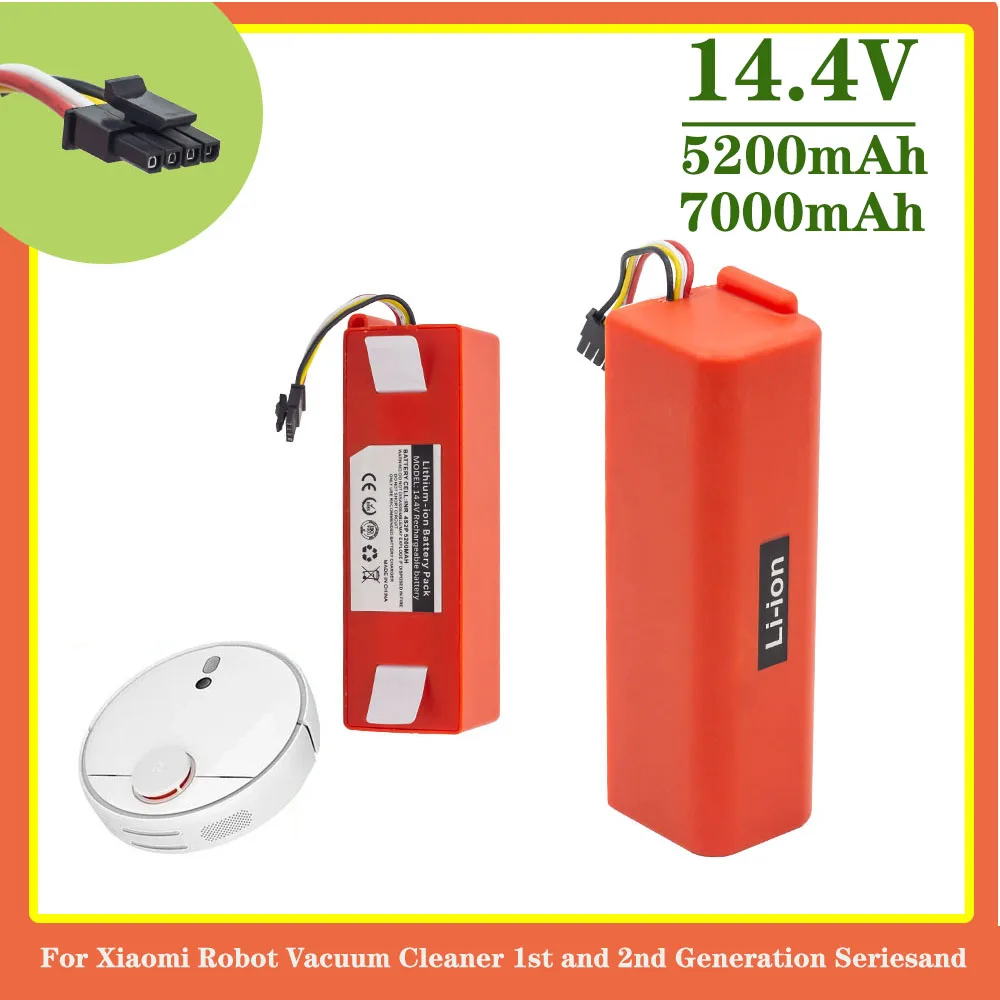 

14.4V 5200mAh/7000mAh 18650 Lithium Vacuum Cleaner Battery Replacement for Xiaomi Robot Roborock S55 S60 S65 S50 S5 Max
