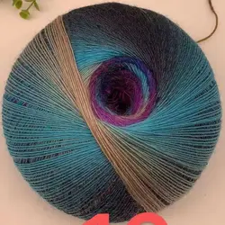 200g 1600m Extra Long Wool Thread Segmented Dyed Thread Crochet Yarn Ball 200g Hand Woven Batch Shoulder Cleaning Rainbow Color