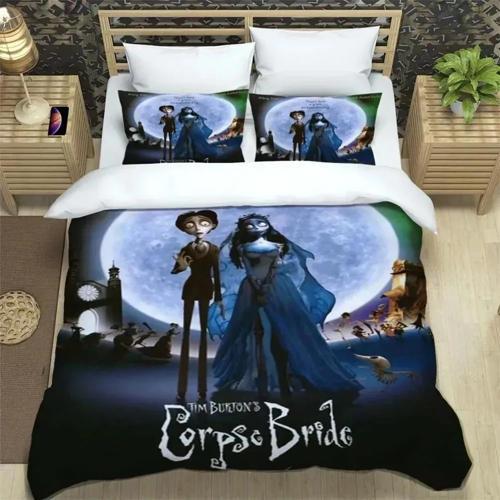 

Disney The Nightmare Before Christmas Bedding Set,Nightmare Halloween Duvet Cover Set,Cartoon Quilt Cover Halloween Decoration