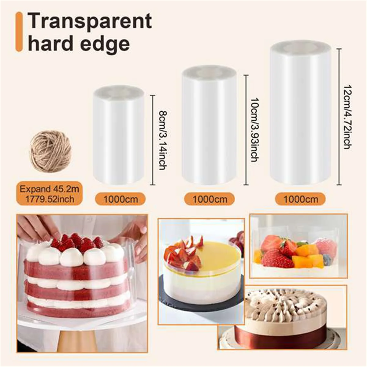 

Baking Acetate Sheets, Cake Collar for Baking, Transparent Acetate Cake Collars, Acetate Rolls for Cake Chocolate