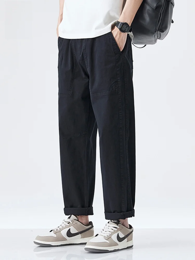 

Мужские свободные прямые повседневные брюки Hi Panda, весна-лето, новые брюки в американском стиле ретро, модный бренд, простые цветные длинные брюки...