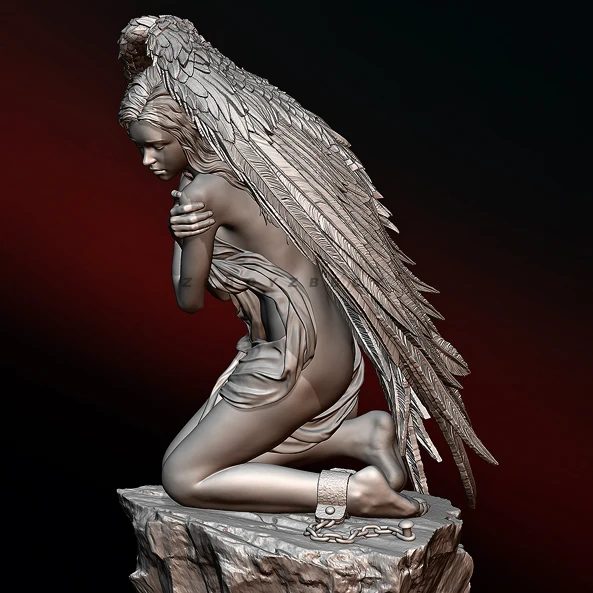 1/24 Zestawy modeli żywicznych figurka piękna aniołek bezbarwna i do samodzielnego montażu A-2057