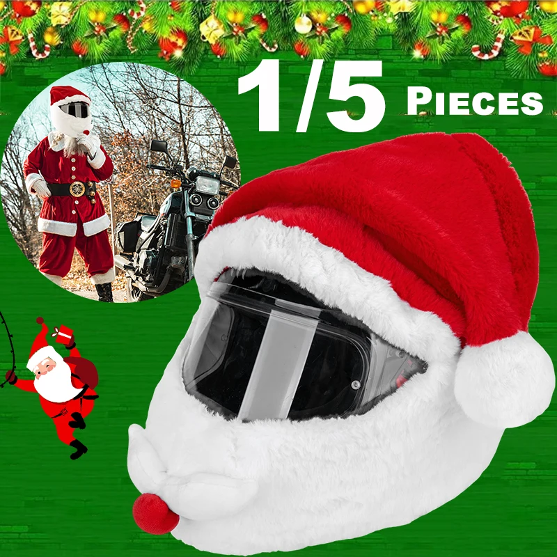 

Santa Motorcycle Helmet Cover Decoration for Christmas Cycling Full Face Hat Santa Claus Racing Cap Christmas Gift Helmet Cover