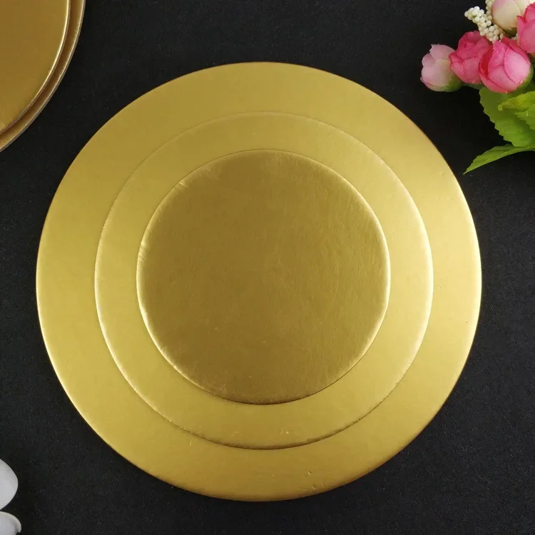 10/16/22/26cm Golden Round Cake Board Circle Cardboard Base for Cake Decorating Supplies Party Cupcake Dessert Tray Cake Tools