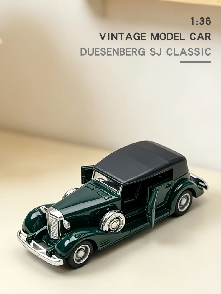 1:36 Alloy Duesenbeg SJ Druckguss Vintage-Automodell, klassisches Rückziehauto, Miniaturfahrzeug-Replik für Sammlung & Geschenkpräsentation – Detail 8