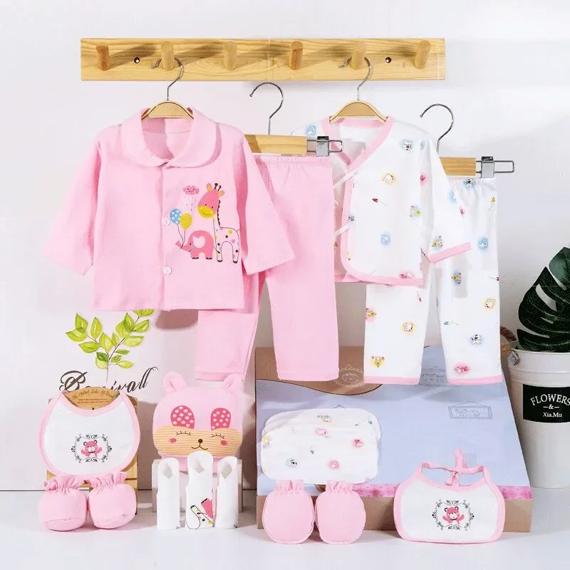 18 Piece/lot Newborn Baby Girl Clothes Set 100% Cotton Infant Baby Girl Set Soft Autumn Boys Clothing Baby Gift Without Box