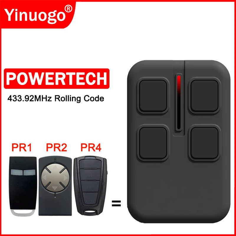 Powertech Remote Control 433MHz For Powertech PR4 PR2 PR1 Garage Door Remote Control 433.92MHz Electric Gate Controller Opener