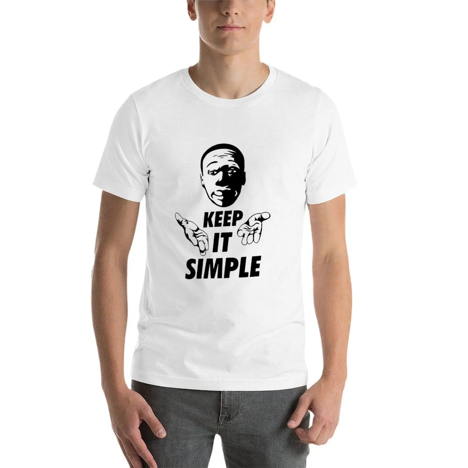 Khaby Lame Keep It Simple Tshirt- Khaby Lame Keep it ملصق بسيط تي شيرت تي شيرت رجل عادي أنيمي تي شيرت كبير الحجم تي شيرت